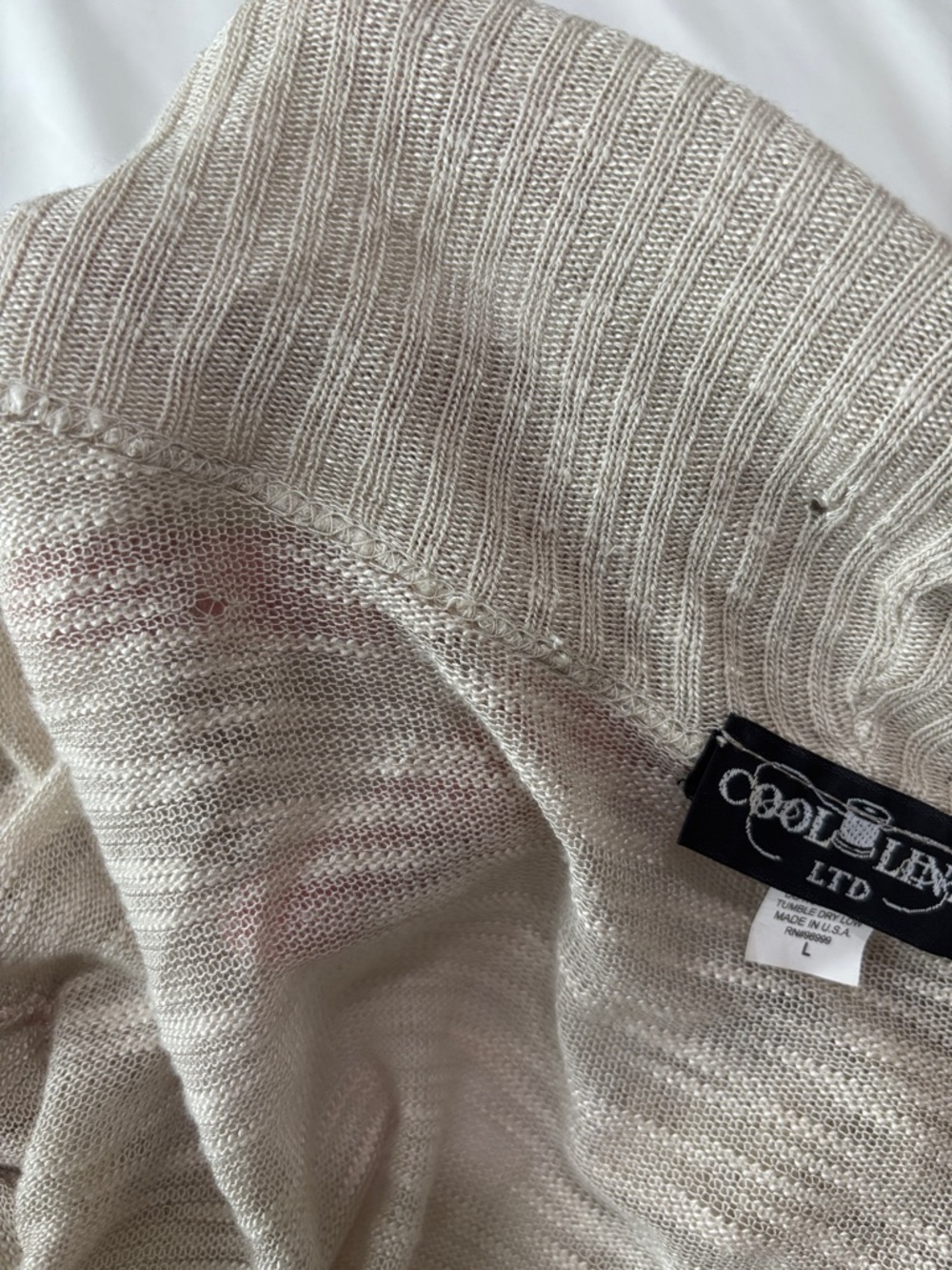 Cool Line LTD Beige Open-Front Lightweight Cardigan - Picture 5 of 5